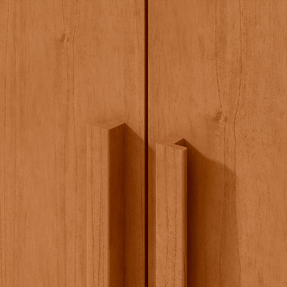 Guarda-Roupa Casal com Pés Jazz 6 Portas 3 Gavetas Amêndoa Clean