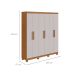 Guarda-Roupa Casal com Pés Jazz 6 Portas 3 Gavetas Amêndoa Clean e Off White