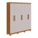 Guarda-Roupa Casal com Pés Jazz 6 Portas 3 Gavetas Amêndoa Clean e Off White