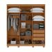 Guarda-Roupa Casal com Pés Jazz 6 Portas 3 Gavetas Amêndoa Clean e Off White