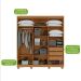 Guarda-Roupa Casal com Pés Jazz 6 Portas 3 Gavetas Amêndoa Clean e Off White