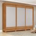 Guarda-Roupa Casal com Pés Nice 3 Portas 4 Gavetas Amêndoa Clean e Off White