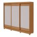 Guarda-Roupa Casal com Pés Nice 3 Portas 6 Gavetas Amêndoa Clean e Off White
