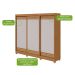 Guarda-Roupa Casal com Pés Nice 3 Portas 6 Gavetas Amêndoa Clean e Off White