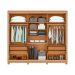 Guarda-Roupa Casal com Pés Quadrix 3 Portas 4 Gavetas Amêndoa Clean e Off White