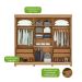 Guarda-Roupa Casal com Pés Quadrix 3 Portas 4 Gavetas Amêndoa Clean e Off White