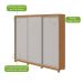 Guarda-Roupa Casal com Pés Quadrix 3 Portas 4 Gavetas Amêndoa Clean e Off White