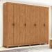 Guarda-Roupa Casal com Pés Serenata 8 Portas 6 Gavetas Amêndoa Clean