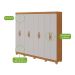 Guarda-Roupa Casal com Pés Serenata 8 Portas 6 Gavetas Amêndoa Clean e Off White
