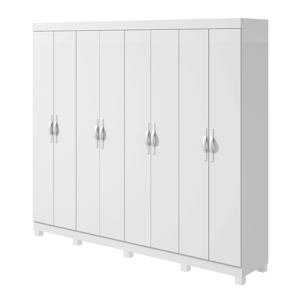 Guarda-Roupa Casal com Pés Serenata 8 Portas 6 Gavetas Branco