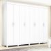 Guarda-Roupa Casal com Pés Serenata 8 Portas 6 Gavetas Branco