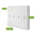 Guarda-Roupa Casal com Pés Serenata 8 Portas 6 Gavetas Branco