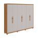 Guarda-Roupa Casal com Pés Suavitá 6 Portas 6 Gavetas Amêndoa Clean e Off White