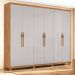 Guarda-Roupa Casal com Pés Suavitá 6 Portas 6 Gavetas Amêndoa Clean e Off White