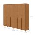 Guarda-Roupa Casal com Pés e Sapateiro Imperatore 6 Portas 6 Gavetas Amêndoa Clean