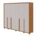 Guarda-Roupa Casal com Pés e Sapateiro Imperatore 6 Portas 6 Gavetas Amêndoa Clean e Off White