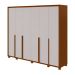 Guarda-Roupa Casal com Pés e Sapateiro Imperatore 6 Portas 6 Gavetas Frassino e Off White