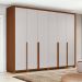 Guarda-Roupa Casal com Pés e Sapateiro Imperatore 6 Portas 6 Gavetas Frassino e Off White