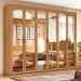 Guarda-Roupa Casal com Reflecta e LED Suavitá 6 PT 6 GV Amêndoa Clean