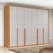 Guarda-Roupa Casal com Sapateiro Imperatore 6 Portas 6 Gavetas Amêndoa Clean e Off White