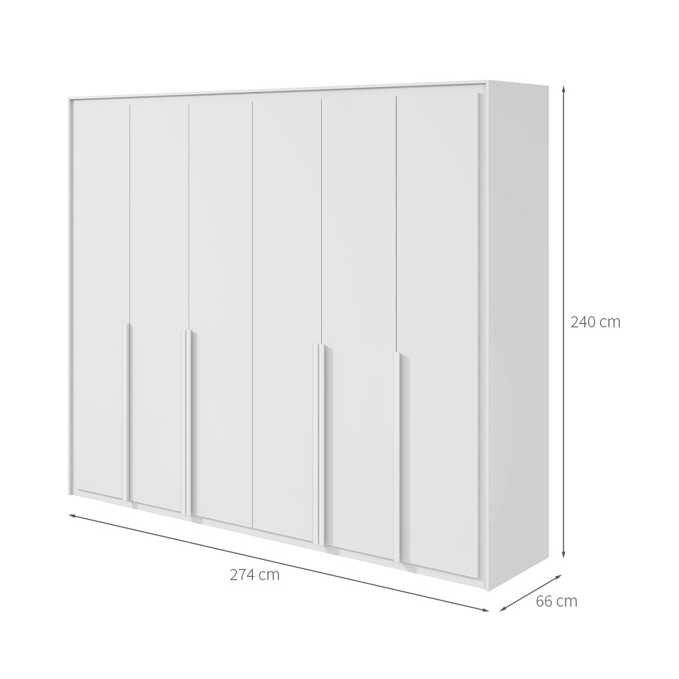 Guarda-Roupa Casal com Sapateiro Imperatore 6 Portas 6 Gavetas Branco