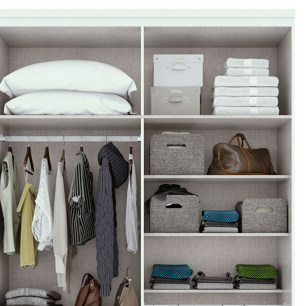 Guarda-Roupa Solteiro Alonzo 4 PT 2 GV Branco