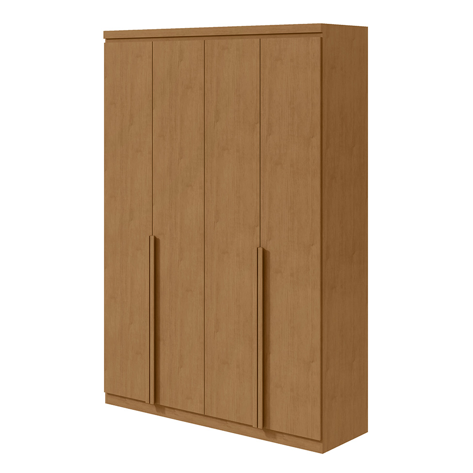 Guarda-Roupa Solteiro Alonzo 4 Portas 2 Gavetas Amêndoa