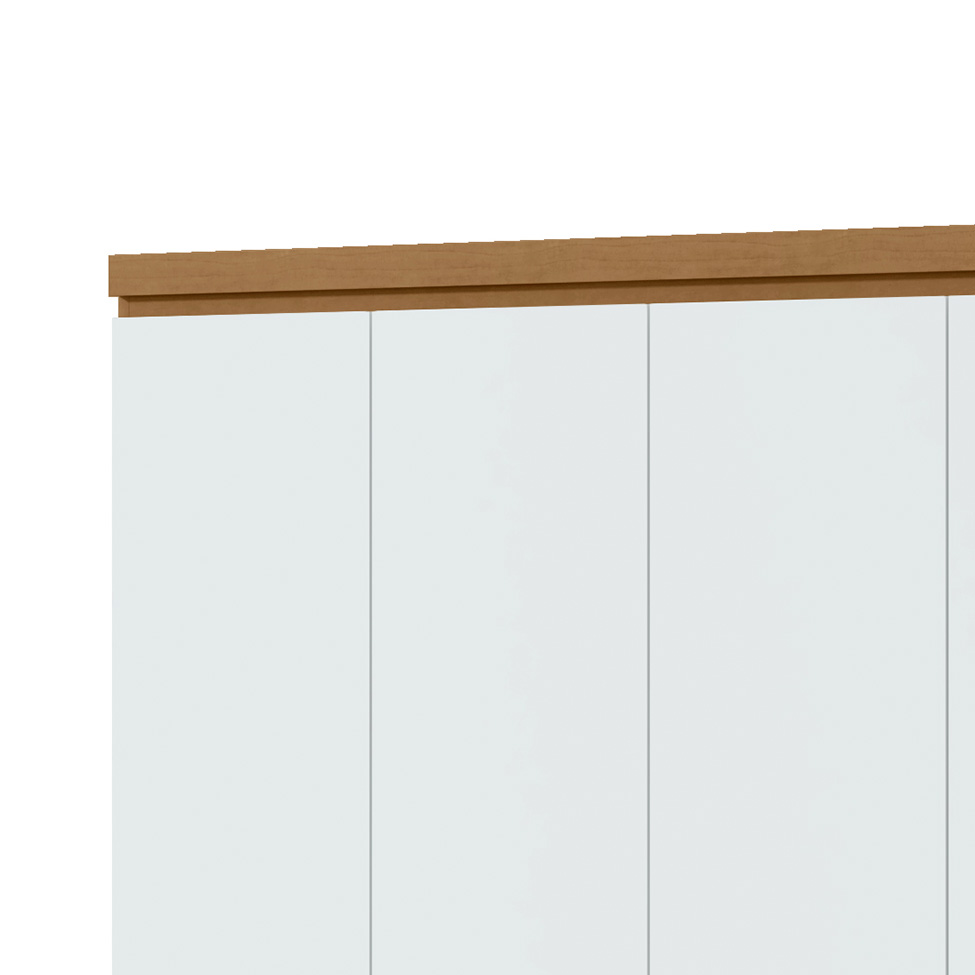 Guarda-Roupa Solteiro Alonzo 4 Portas 2 Gavetas Amêndoa e Branco