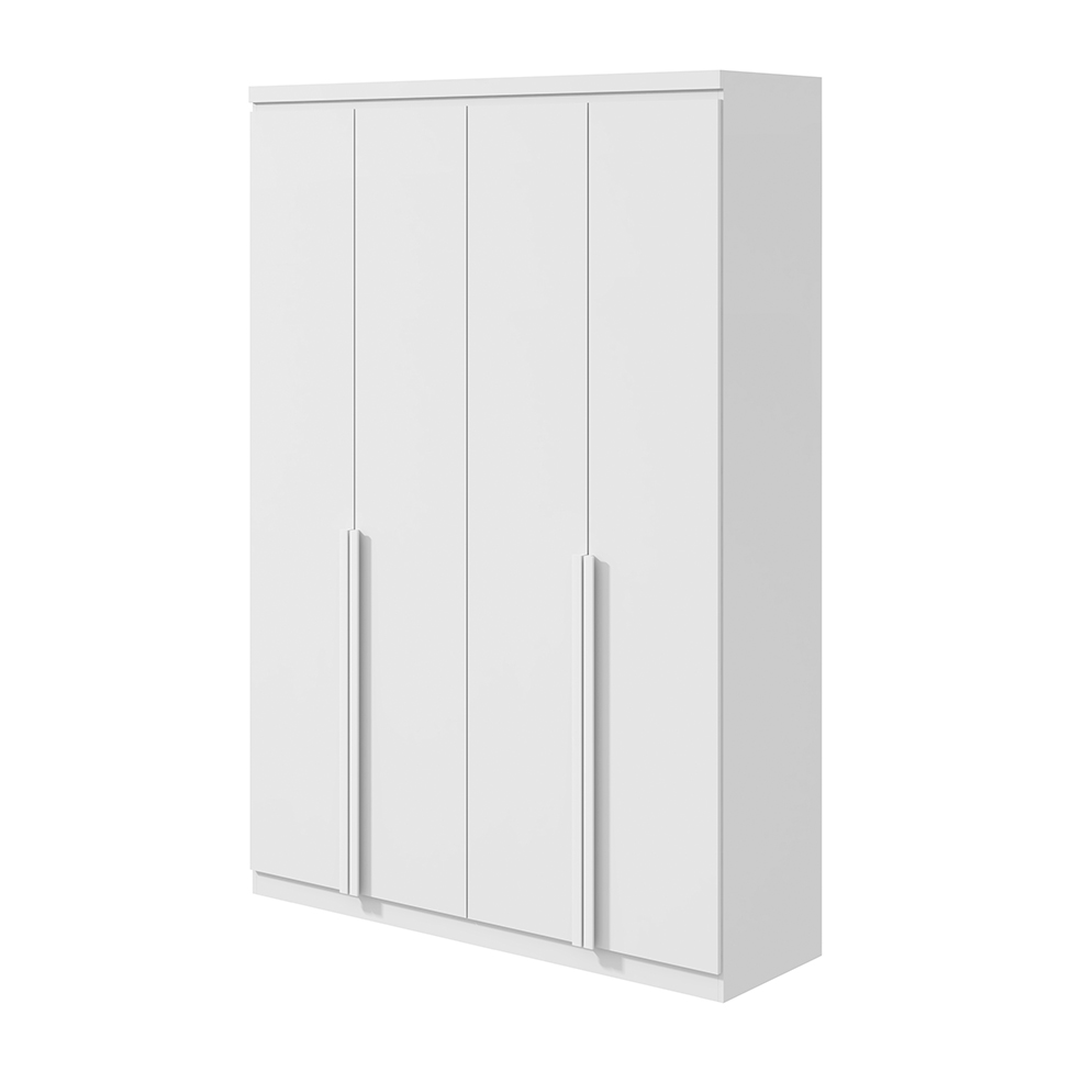 Guarda-Roupa Solteiro Alonzo 4 Portas 2 Gavetas Branco