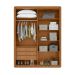 Guarda-Roupa Solteiro Loop 4 Portas 3 Gavetas Amêndoa Clean