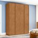 Guarda-Roupa Solteiro Loop 4 Portas 3 Gavetas Amêndoa Clean