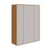 Guarda-Roupa Solteiro Loop 4 Portas 3 Gavetas Amêndoa Clean e Off White