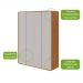 Guarda-Roupa Solteiro Loop 4 Portas 3 Gavetas Amêndoa Clean e Off White
