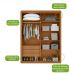 Guarda-Roupa Solteiro Loop 4 Portas 3 Gavetas Amêndoa Clean e Off White