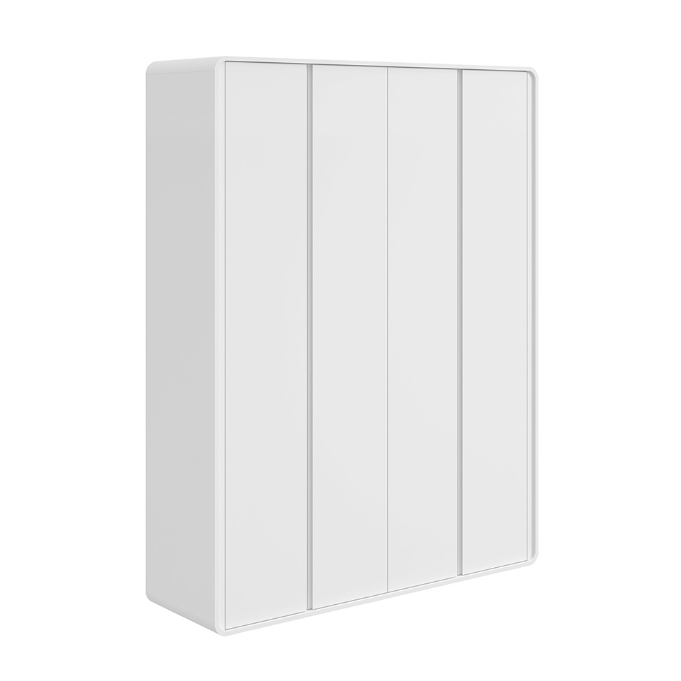 Guarda-Roupa Solteiro Loop 4 Portas 3 Gavetas Branco