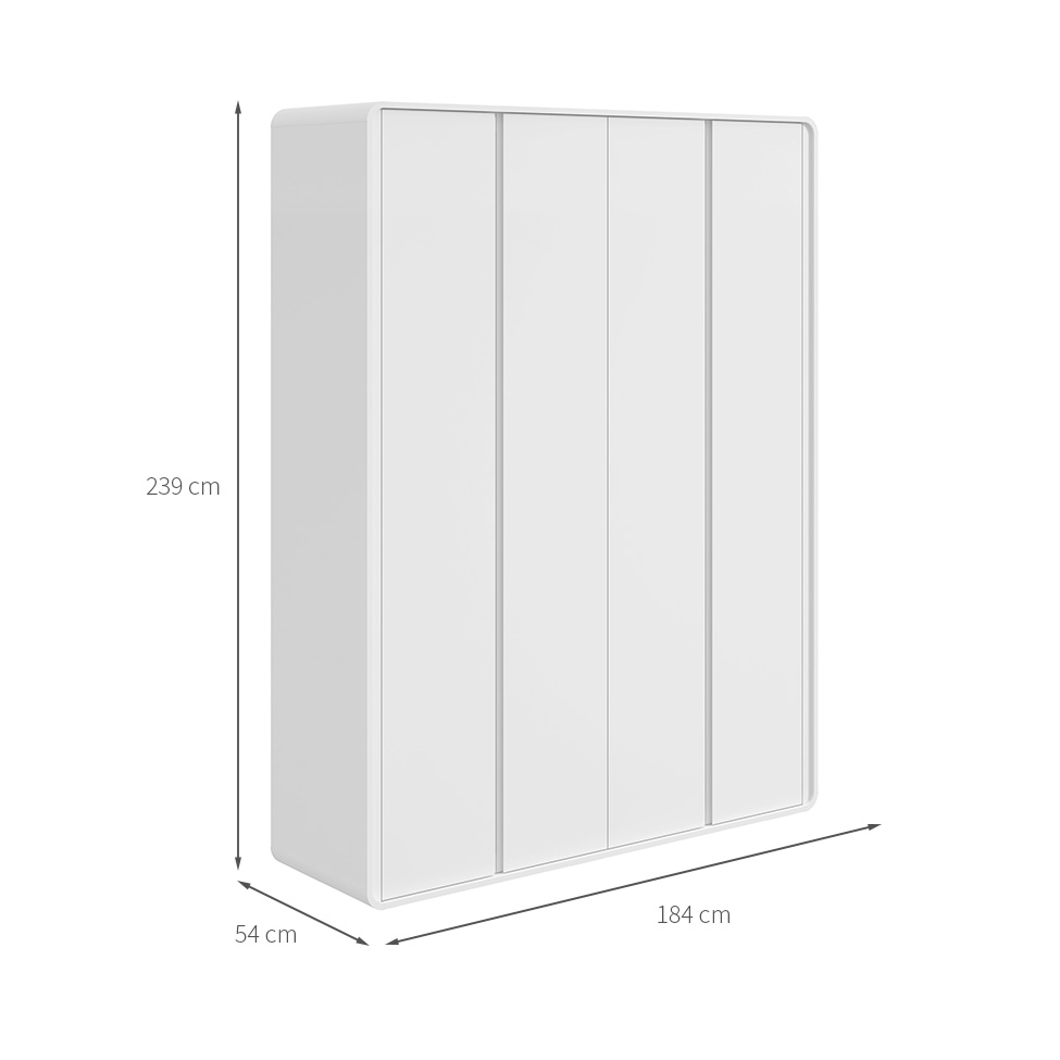 Guarda-Roupa Solteiro Loop 4 Portas 3 Gavetas Branco
