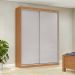 Guarda-Roupa Solteiro Quadrix 2 Portas 2 Gavetas Amêndoa Clean e Off White
