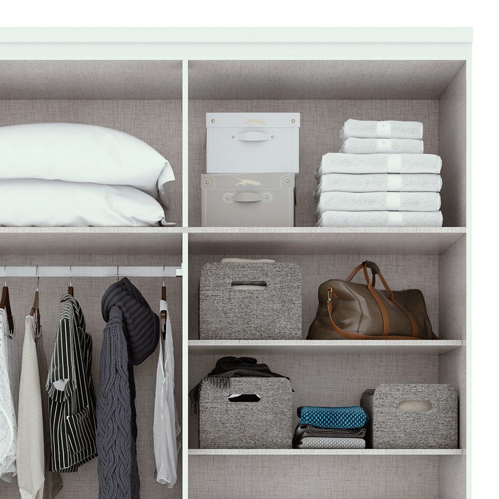 Guarda-Roupa Solteiro com Espelho Alonzo 4 Portas 2 Gavetas Branco