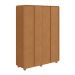 Guarda-Roupa Solteiro com Pés Loop 4 Portas 3 Gavetas Amêndoa Clean