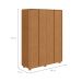 Guarda-Roupa Solteiro com Pés Loop 4 Portas 3 Gavetas Amêndoa Clean