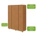 Guarda-Roupa Solteiro com Pés Loop 4 Portas 3 Gavetas Amêndoa Clean