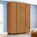 Guarda-Roupa Solteiro com Pés Loop 4 Portas 3 Gavetas Amêndoa Clean