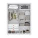 Guarda-Roupa Solteiro com Pés Loop 4 Portas 3 Gavetas Amêndoa Clean e Off White