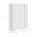 Guarda-Roupa Solteiro com Pés Loop 4 Portas 3 Gavetas Amêndoa Clean e Off White