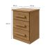 Mesa de Cabeceira Baião 3 Gavetas Amêndoa Clean