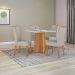 Mesa de Jantar Quadrada com Tampo MDF Celebrare Amêndoa Clean e Off White 90 cm
