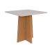 Mesa de Jantar Quadrada com Tampo de Vidro Celebrare Amêndoa Clean e Off White 90 cm
