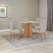Mesa de Jantar Quadrada com Tampo de Vidro Celebrare Amêndoa Clean e Off White 90 cm