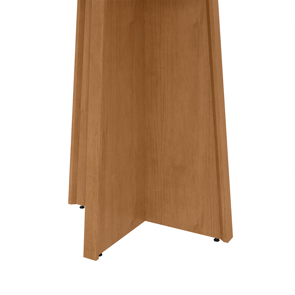 Mesa de Jantar Quadrada com Tampo de Vidro Celebrare Amêndoa Clean e Off White 90 cm
