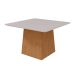 Mesa de Jantar Quadrada com Tampo de Vidro Nevada Plus Amêndoa Clean e Off White 130 cm